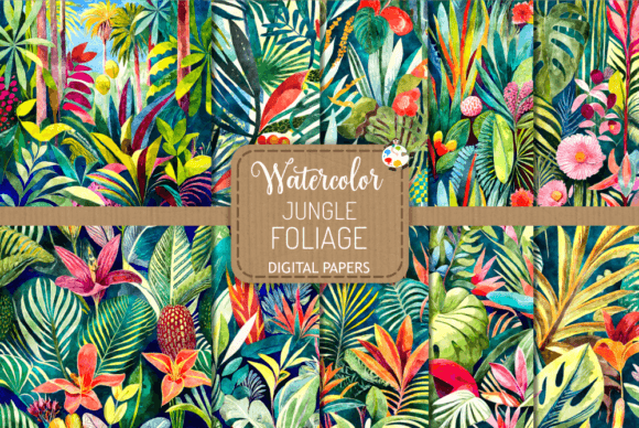 Download Jungle Foliage - Watercolor Backgrounds - Background Collection